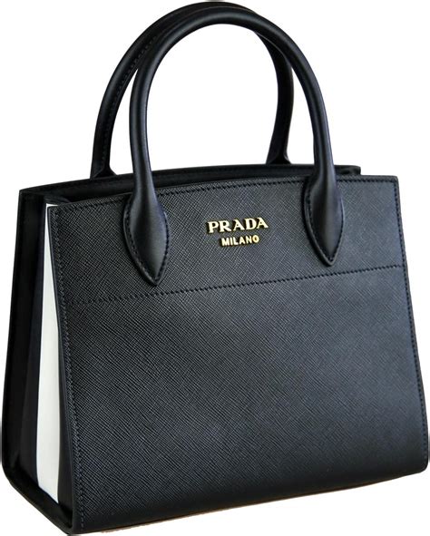 Prada Small Saffiano & City Calf Bibliothèque Black + White